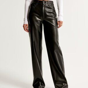 Abercrombie Curve Love Leather High Rise Loose Pant | NWOT